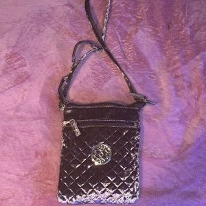 small pink velvet purse